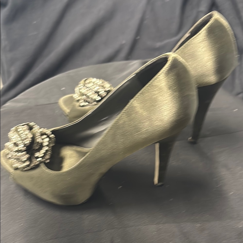 Steve Madden Black Stiletto Heels with Rosette Detail